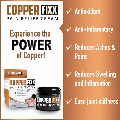 CopperFIXX Pain Relief Cream with Motion Activated Heat Technology, 2 fl. oz.